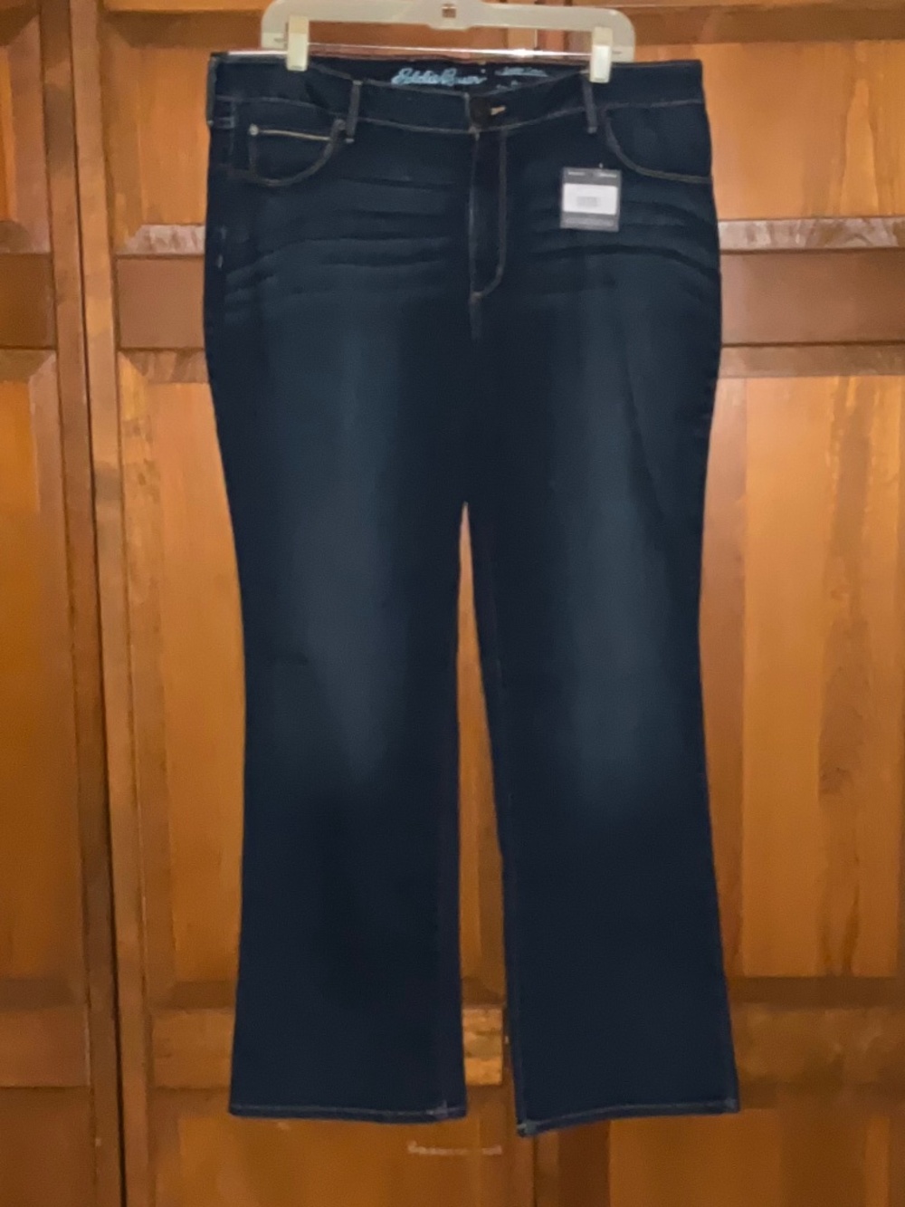 Women’s Plus Eddie Bauer Stayshape Bootcut Jeans Slightly Curvy Size 18 Dusk NWT